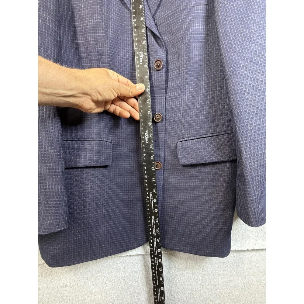 Nautica Blazer Mens 44R Blue Check Wool Sport Coat Jacket Lord &‎ Taylor Classic